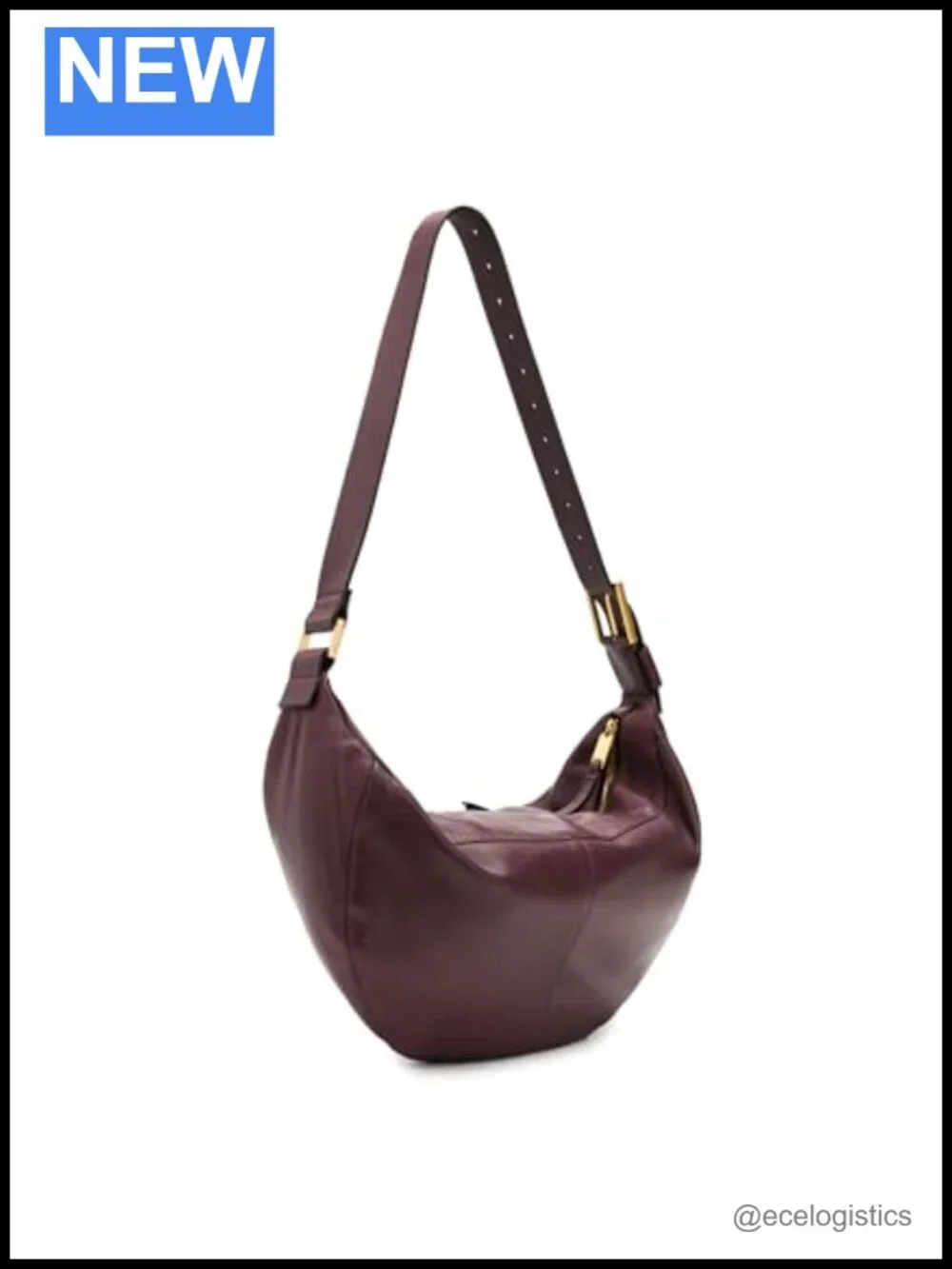Leather Lamb Hobo Shoulder Bag with Zipper Closure, Lightweight